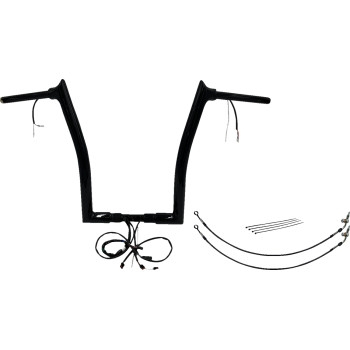 Fat Baggers, Inc. - Fat Baggers, Inc. 1-1/2in. Plug and Play EZ Install Pointed Top Handlebar Kit - Black - 801316-B