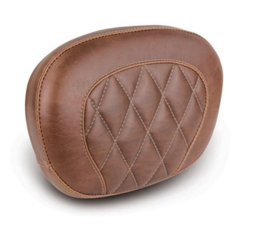 Mustang - Mustang Passenger Backrest Pad - Diamond Stitch - Distressed Brown - 76775