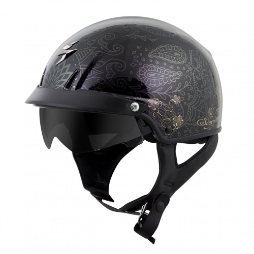 Scorpion - Scorpion EXO-C110 Azalea Helmet - C11-2403 - Black/Gold - Small