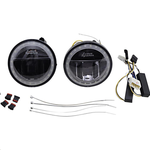 Custom Dynamics - Custom Dynamics 4.5in. TruBeam LED Passing Lamps - Black Chrome - CDTB-45-AW-1B