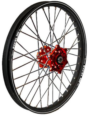 Dubya - Dubya MX Rear Wheel with Excel Takasago Rim - 1.85x19 - Red Hub/Black Rim - 56-3152RB