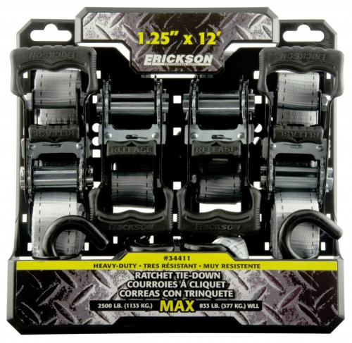 Erickson - Erickson Ratchet Strap - 1 1/4in. x 12ft. - Gray - 34411