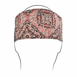 Zan Headgear - Zan Headgear Highway Honey Womens Headband - HHBV115 - Pink Paisley Rhinestone