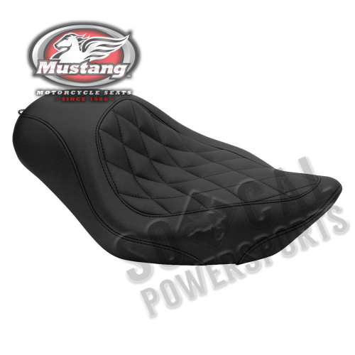 Mustang - Mustang Wide Tripper Solo Seat - Diamond Stitch - Black - 76728