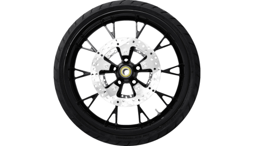 Coastal Moto - Coastal Moto Precision Cast Marlin 3D Front Wheel Dunlop Tire and Rotor - 21in. x 3.5in. - Solid Black - PKG-MAR213SB-ABST