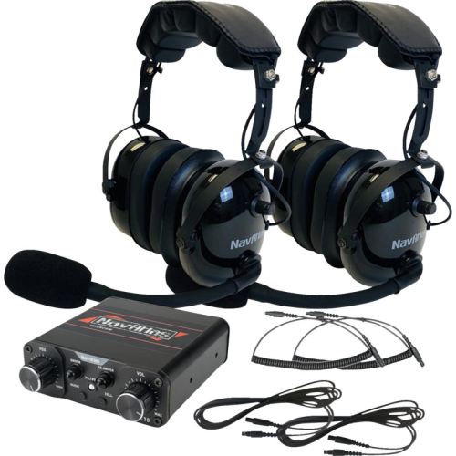 NavAtlas - NavAtlas Compact Intercom with Premium Over the Head Headset - Black - NIO131PK