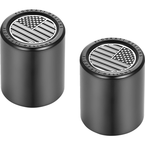 Figurati Designs - Figurati Designs Docking Hardware Cover - Black with Short Contrast Cut American Flag Skull - FD26-DC-2530-BK