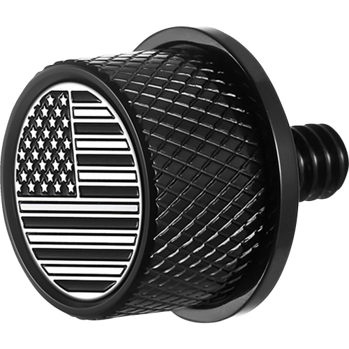Figurati Designs - Figurati Designs Seat Mounting Knob - Black with Contrast Cut American Flag Skull - FD26-SEAT KN-BK