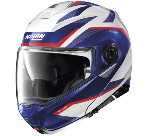 Nolan - Nolan N100-5 Plus Overland Helmet - N1P5270230356 - Metal White/Blue/Red - X-Large