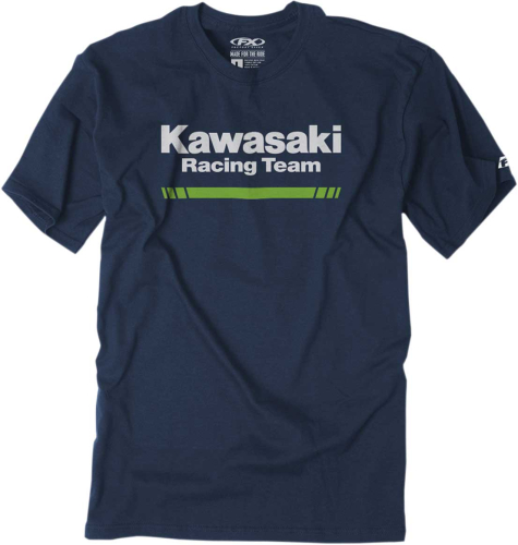 Factory Effex - Factory Effex Kawasaki Stripes Premium T-Shirt - 22-87102 - Navy - Medium
