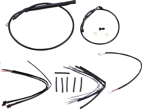 Burly Brand - Burly Brand Handlebar Cable/Line Install Kits - Black - B30-1254