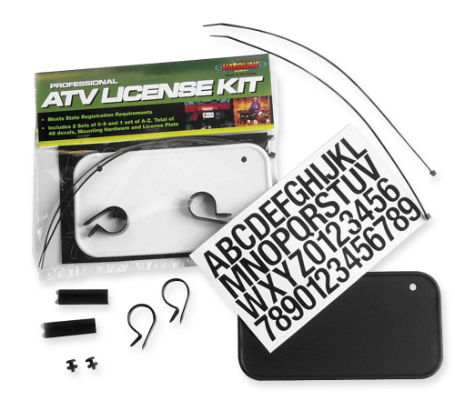 Hardline - Hardline ATV License/Registration Kit - Black Plastic Kit - 2341B