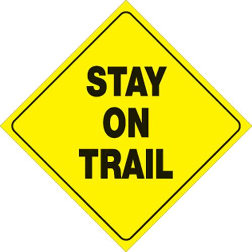 Voss - Voss 12x12in. Reflective Trail Sign - Stay On Trail (Yellow/Black) - 417 SOT YR