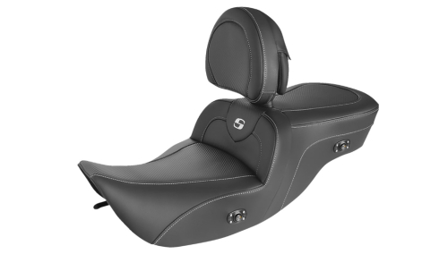 Saddlemen - Saddlemen Heated Road Sofa CF Seat - with Driver's Backrest - 897-06-185BRHC
