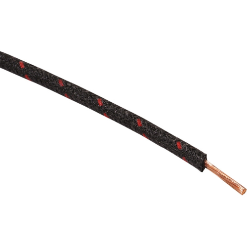 Namz - Namz 16-Gauge Cloth Braided Wire - Black with Red Tracer - NCBW-02