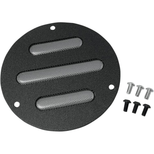 Drag Specialties - Drag Specialties Accent Style Derby Cover - Slotted - Wrinkle Black - 77166WB4