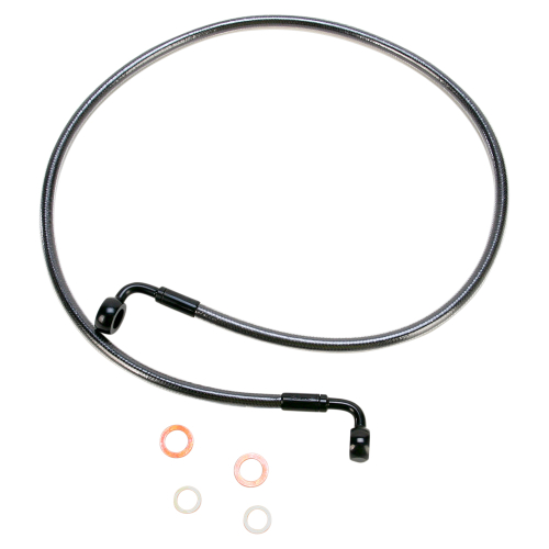Magnum - Magnum Black Pearl E-Z Align Single Disc Front Brake Line - 90deg. Top Angle - 40in - 46240SW