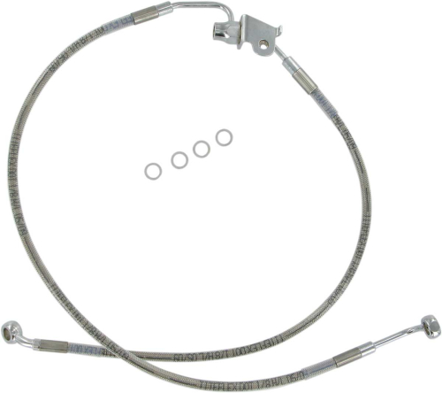 Drag Specialties - Drag Specialties Standard Length Rear Stainless Steel Brake Line Kit - Clear - 640229