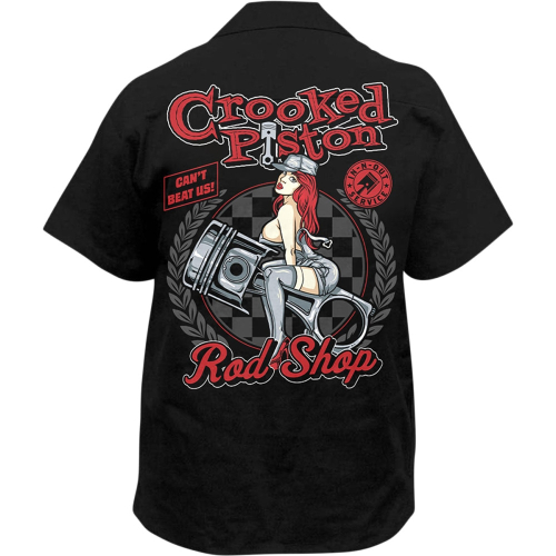 Lethal Threat - Lethal Threat Crooked Piston Shirt - HW50230-4XL - Black - 4XL