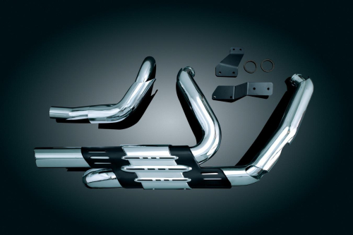 Kuryakyn - Kuryakyn Crusher Power Cell Crossover Headpipes - Black and Chrome - 558