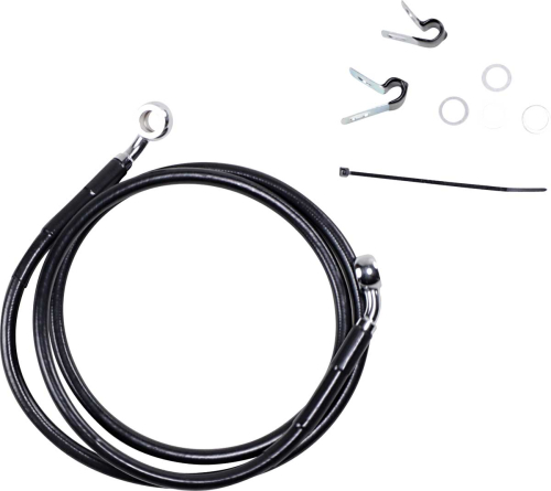 Drag Specialties - Drag Specialties Extended Stainless Steel Front Brake Line Kit - Black Vinyl Coated - 49 3/4in. - 660310-8BLK