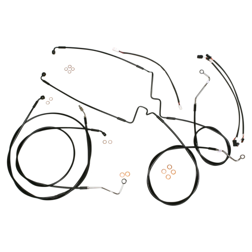 Magnum - Magnum Black Vinyl XR Handlebar Installation Kit with Black Fittings for 15-17in. Ape - 486842