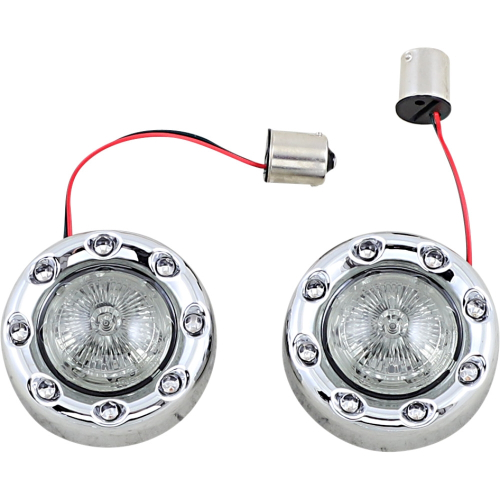 Custom Dynamics - Custom Dynamics ProBeam Bullet Ringz Rear Turn Signal Inserts - Chrome, Smoke Lens - PB-BR-RR 56-CS