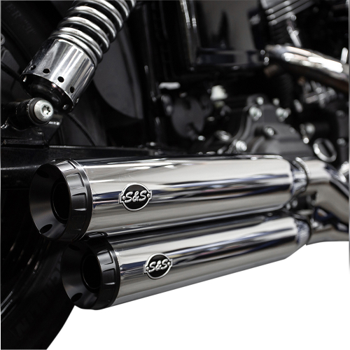 S&S Cycle - S&S Cycle Grand National Slip-On Mufflers - Chrome - 550-0723