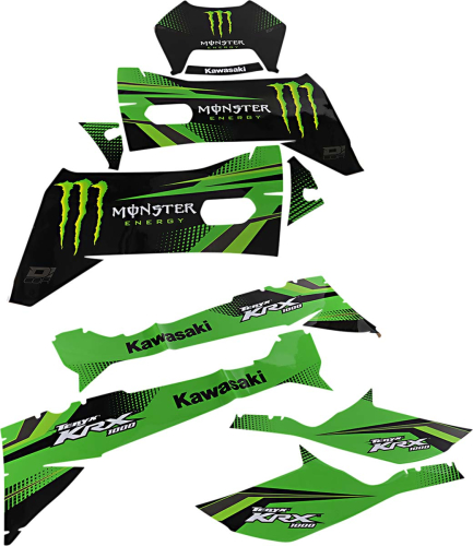 DCOR - DCOR Graphic Kit - Monster Energy Kawasaki, Green/Black (2-Door) - 20-20-291