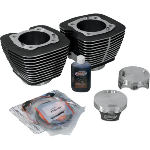 Revolution Performance - Revolution Performance Monster Big Bore Kit (124in. Flat Top) - Bore 4.250in. - 10.5:1 Compression - Black/Highlighted Fins - 201-126W