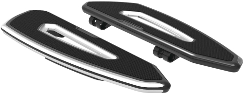 Arlen Ness - Arlen Ness Speed Liner Floorboards - Black/Silver - 06-880