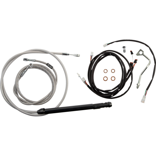 Burly Brand - Burly Brand Extended Cable/Brake Line Kit for 18in. Ape Handlebar - Stainless Steel - B30-1313
