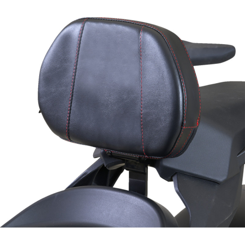 Show Chrome - Show Chrome Grande Backrest - Driver - Black with Red Stitching - 41-416GRED