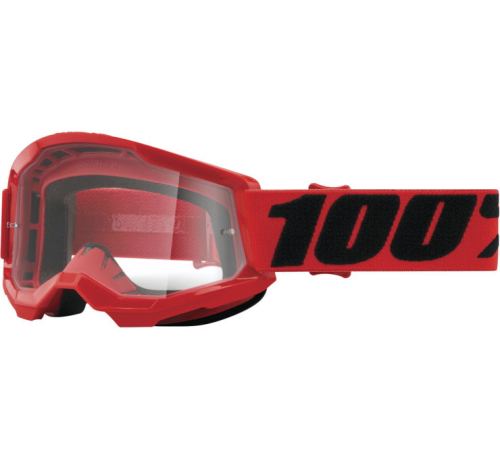100% - 100% Strata 2 Youth Goggles - 50031-00004 - Red / Clear Lens - OSFA