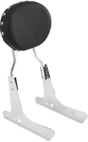 Drag Specialties - Drag Specialties Oval Backrest Pads - Smooth with Studs - XF-2-0822-0342