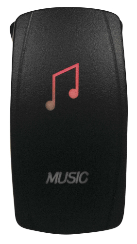 Dragonfire Racing - Dragonfire Racing Laser Etch Dual LED Switch - Music On/Off - Red - 04-0057