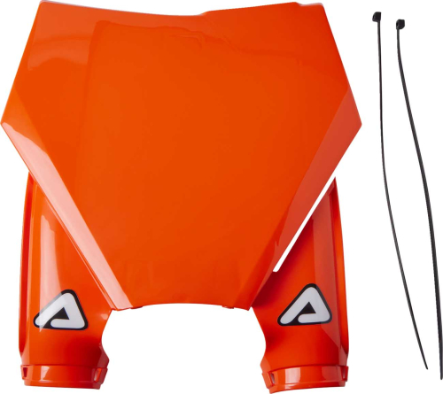 Acerbis - Acerbis Raptor Front Number Plate - Orange/White - 2983165226