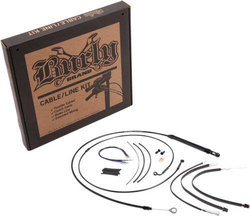 Burly Brand - Burly Brand Handlebar Cable/Line Install Kits - Black - B30-1255
