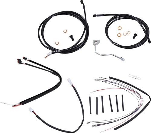 Burly Brand - Burly Brand Handlebar Cable/Line Install Kit - Black - B30-1181