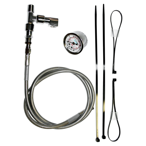 Feuling - Feuling Remote Oil Pressure Gauge/Line Kit - Stainless/Chrome - 9018