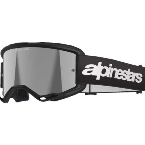 Alpinestars - Alpinestars Vision 3 Wordmark Goggles - 5103225-1456 - Black/Silver Mirror Lens - OSFM