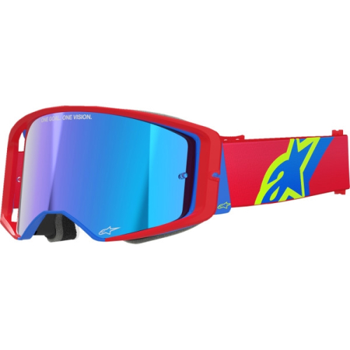 Alpinestars - Alpinestars Supertech Corp Goggles - 5100325-3055 - Red/Blue/Blue Mirror Lens - OSFM