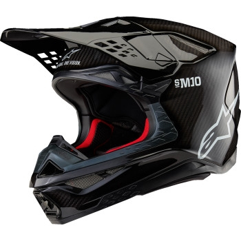 Alpinestars - Alpinestars Supertech S-M10 Solid Helmet - 8300323-1188-2X - Black Glossy Carbon - 2XL
