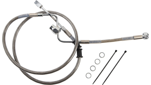Drag Specialties - Drag Specialties Clear Coated Standard Length ABS Stainless Steel Rear Brake Line Kit - 1741-6342