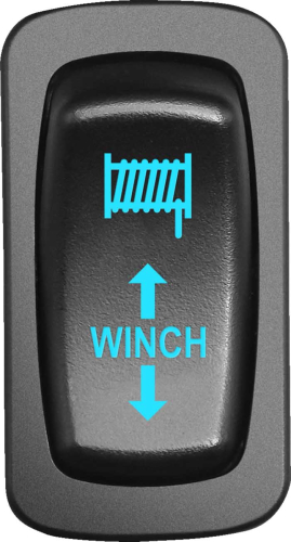 Moose Utility - Moose Utility Low Profile Rocker Switch - Winch - Blue - WIN-CAR-B