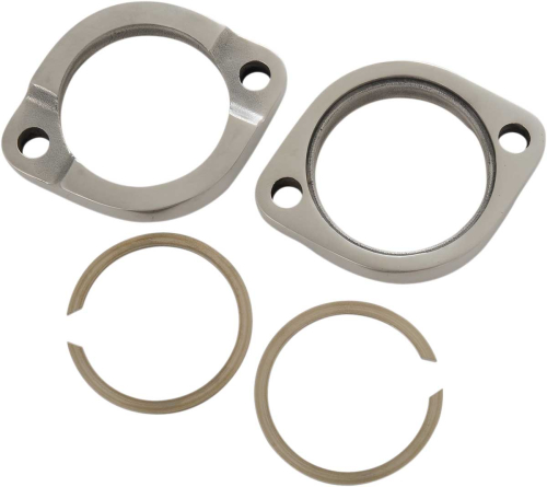 Drag Specialties - Drag Specialties Exhaust Flange Kit - Heavy Duty - Polished Stainless Steel - 62006SS2