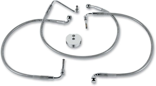 Drag Specialties - Drag Specialties Standard Length Front Stainless Steel Brake Line Kit - Clear - 640114