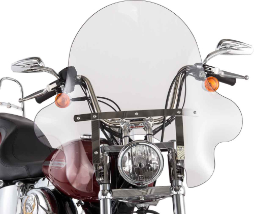 Slipstreamer - Slipstreamer SS-32 20in. Falcon Windshield with Chrome Hardware - 20in.H x 30.5in.W - Clear - SS-32-20CTQ