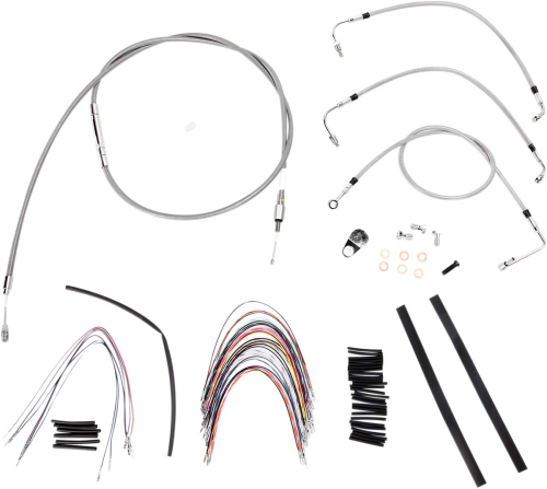 Burly Brand - Burly Brand Extended Cable/Brake Line Kit for 18in. Gorilla Handlebars - Stainless Steel - B30-1093