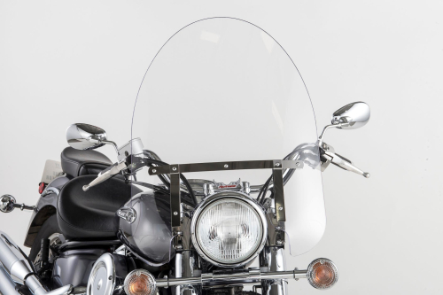Slipstreamer - Slipstreamer 22in. Classic Windshield with Black Hardware - 22in. H x 23in. W - Clear - SS-30-22CFQB
